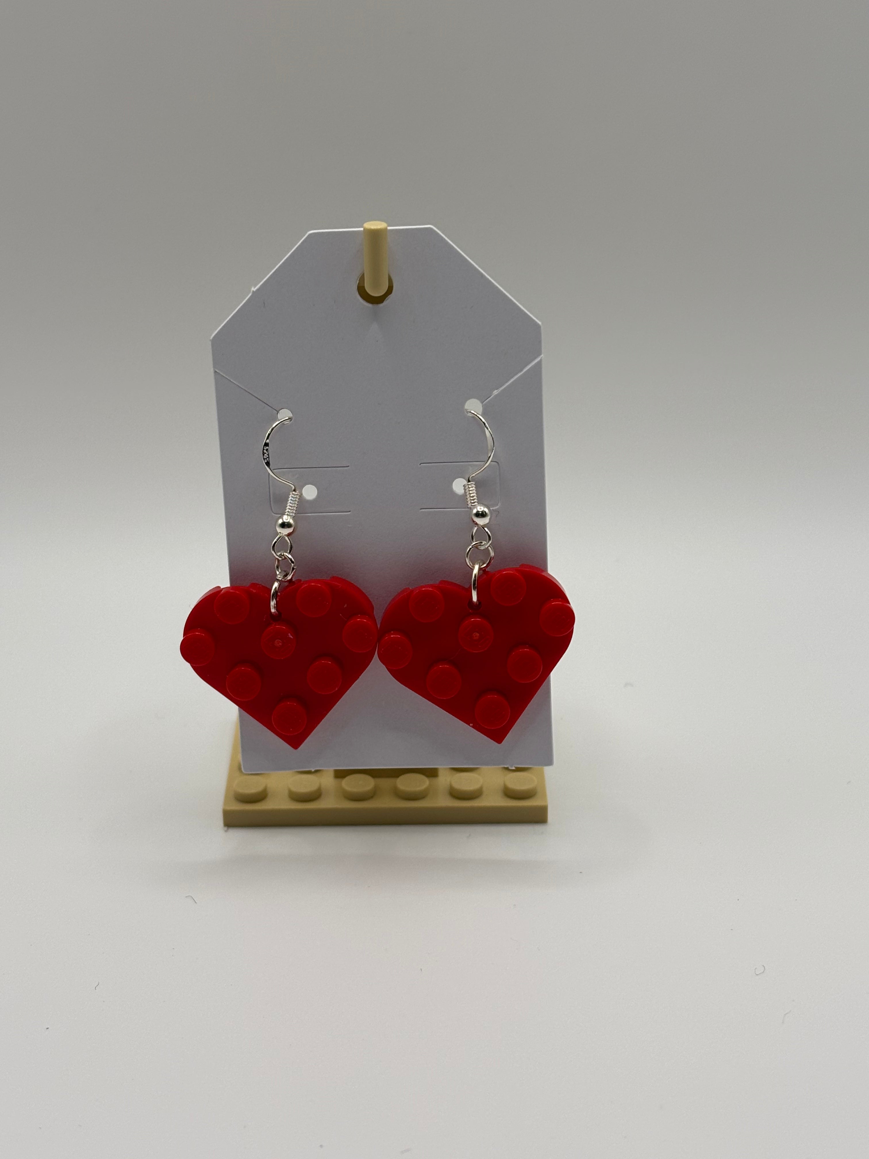 Heart shaped dangling earrings
