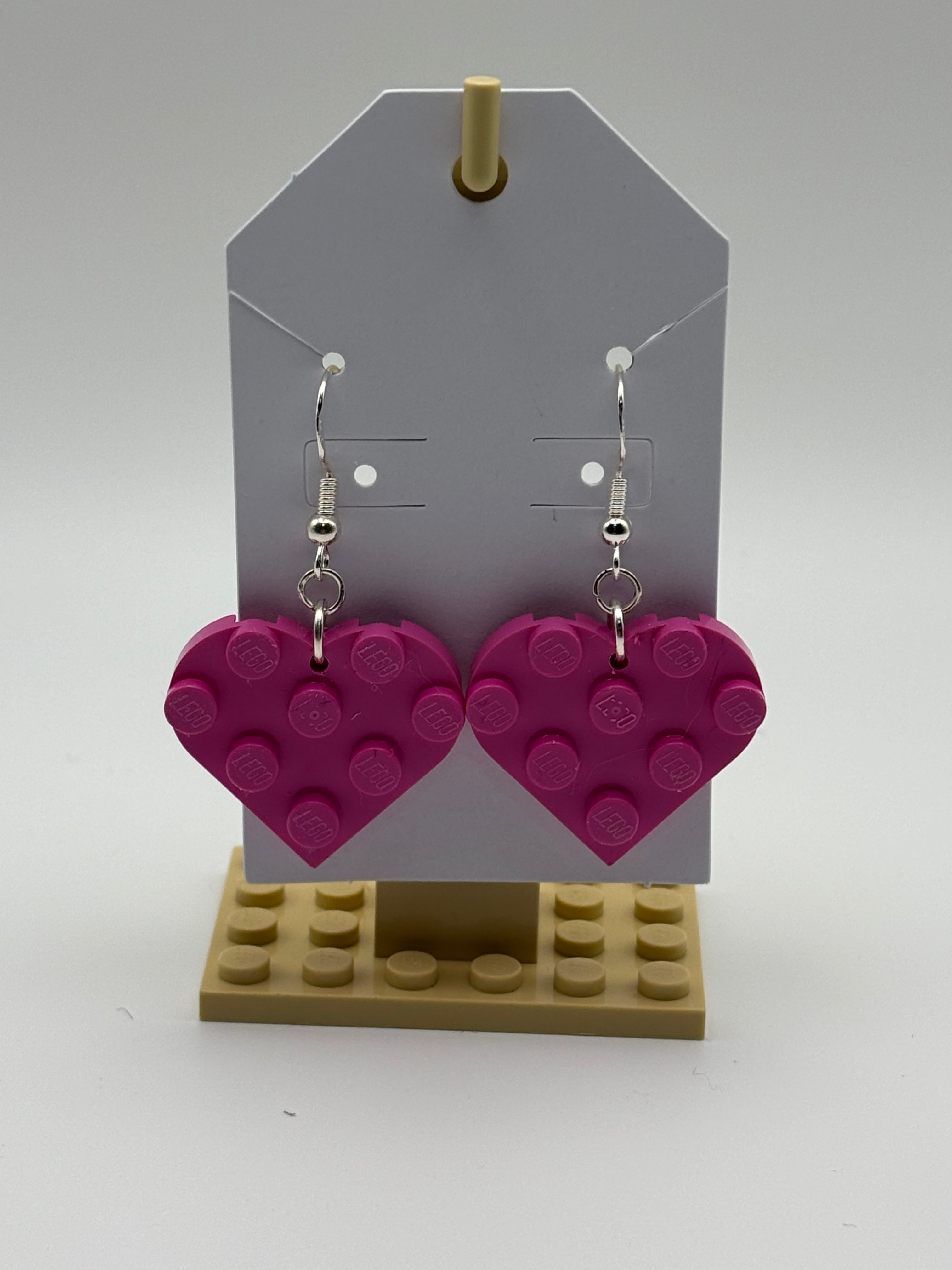 Heart shaped dangling earrings