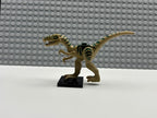 Dinosaur Coelophysis / Gallimimus with Dark Green Stripes and Yellow Eyes Pattern - 98166pb01