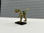 Dinosaur Coelophysis / Gallimimus with Dark Green Stripes and Yellow Eyes Pattern - 98166pb01