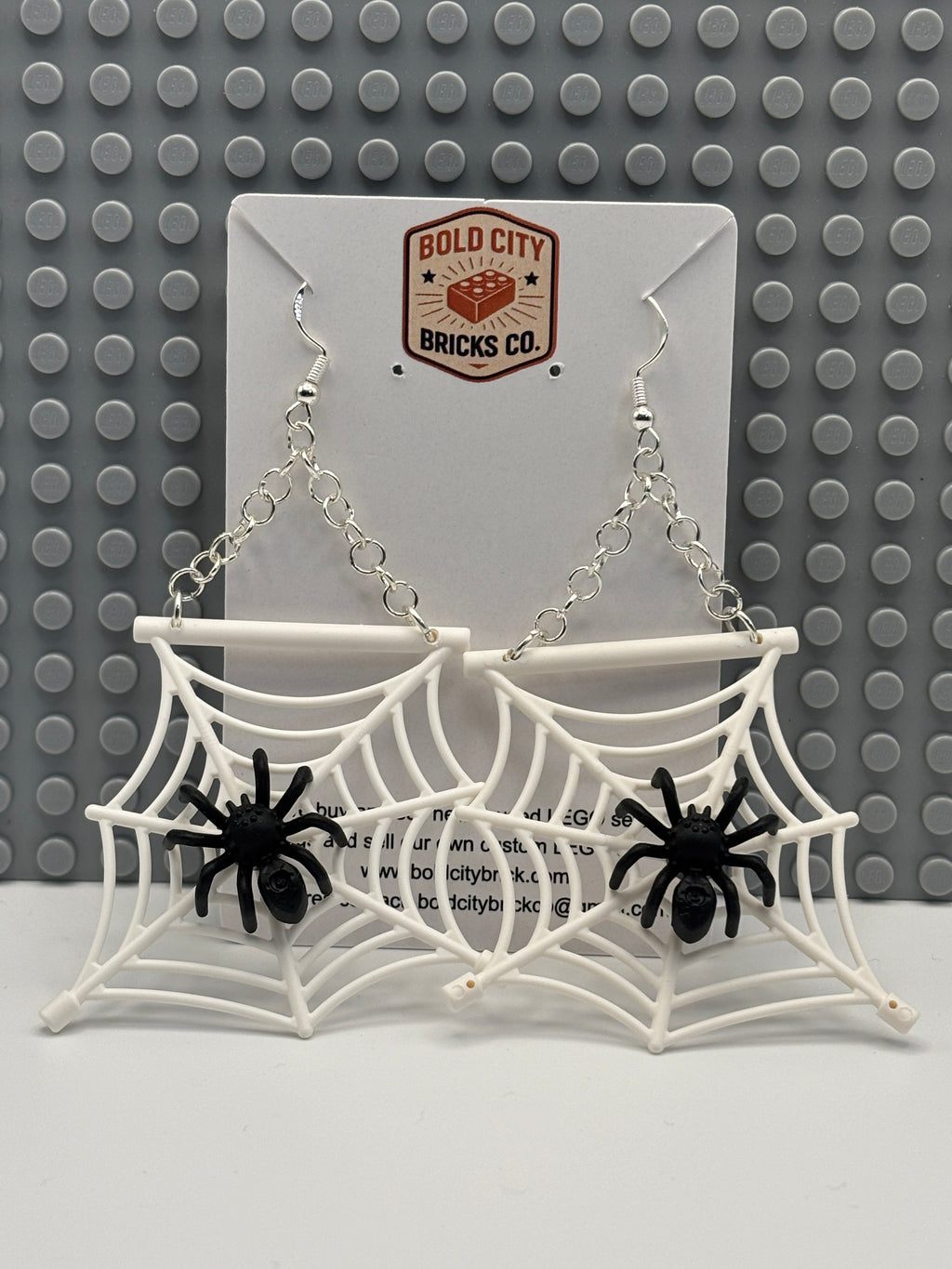 Spider on Spider Web Dangle Earrings