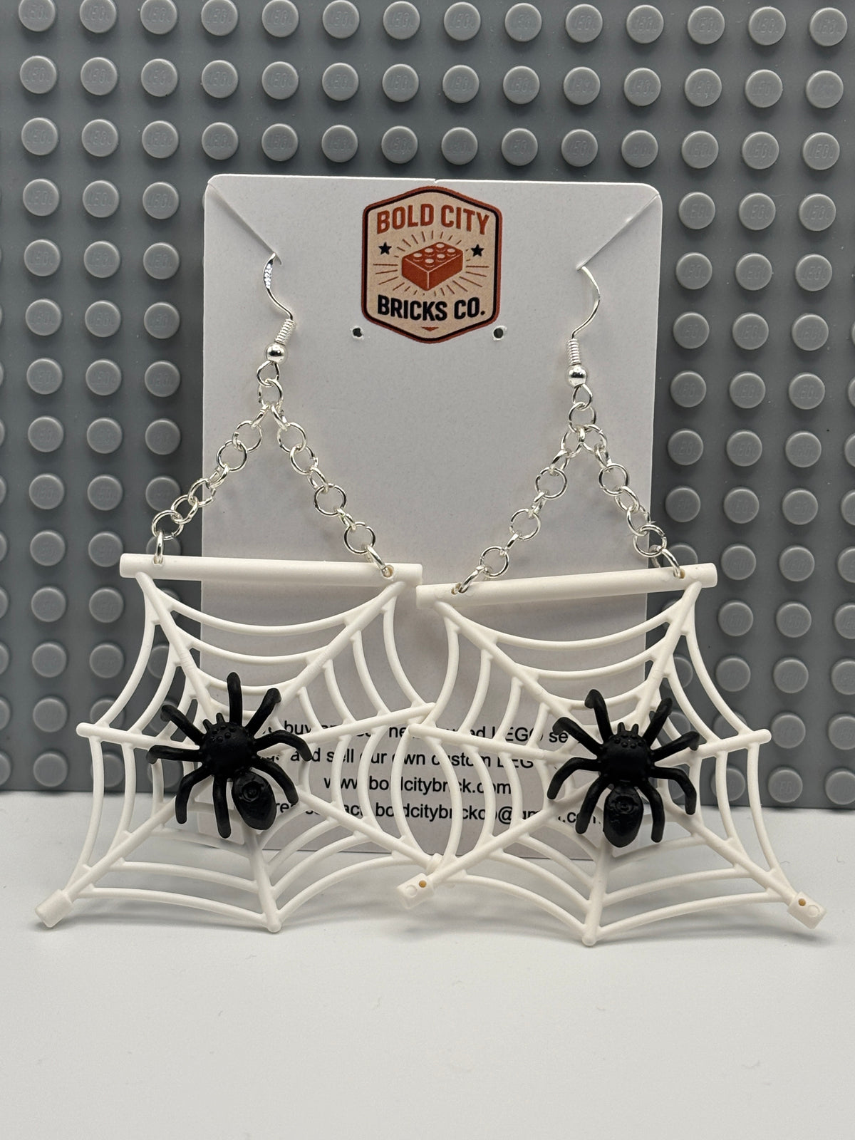 Spider on Spider Web Dangle Earrings