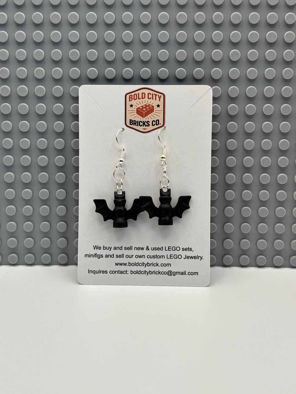 LEGO Bat Dangle Earrings - Jwl2004