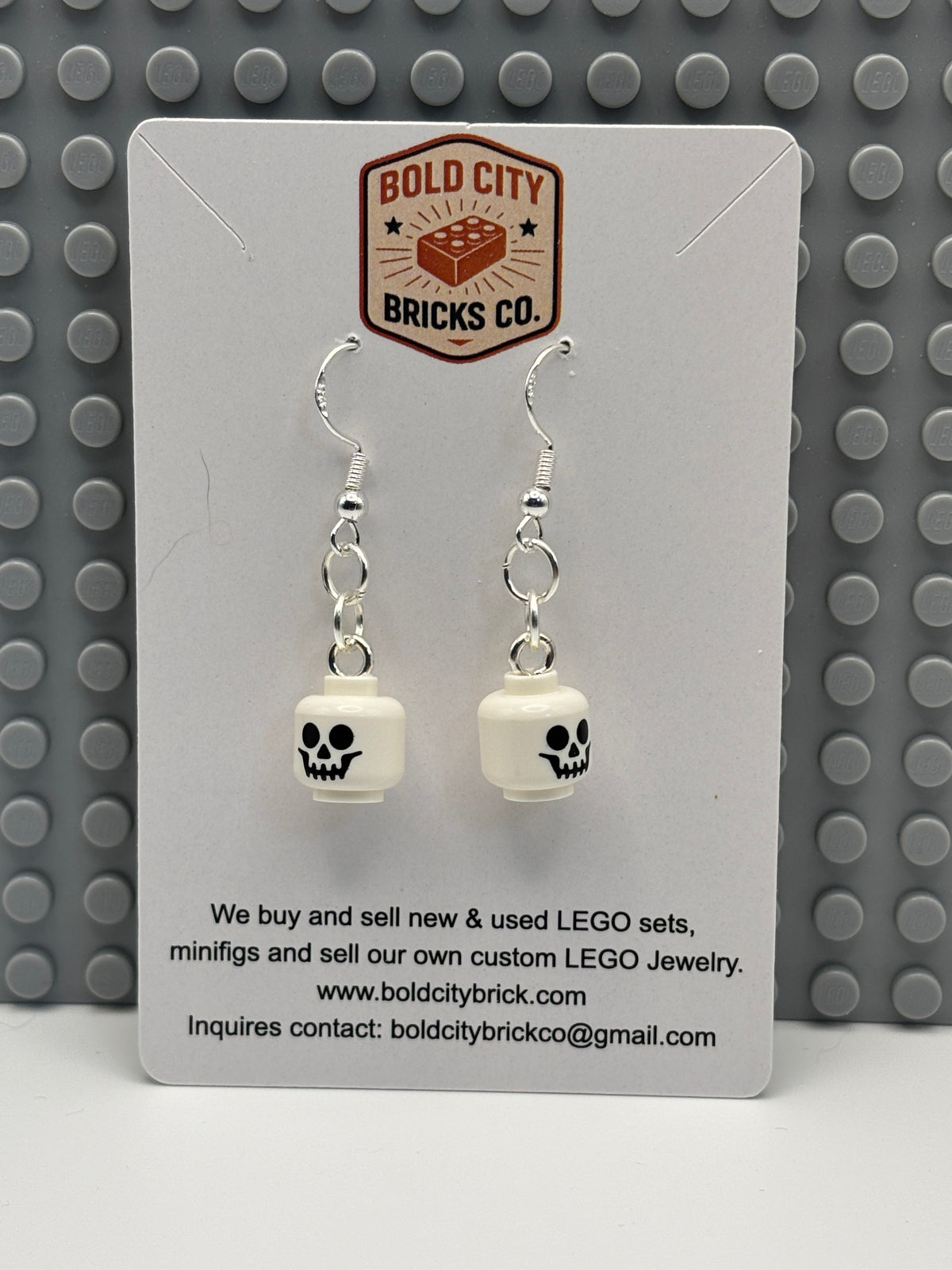 Skeleton Head Dangling Earrings - Jwl2009