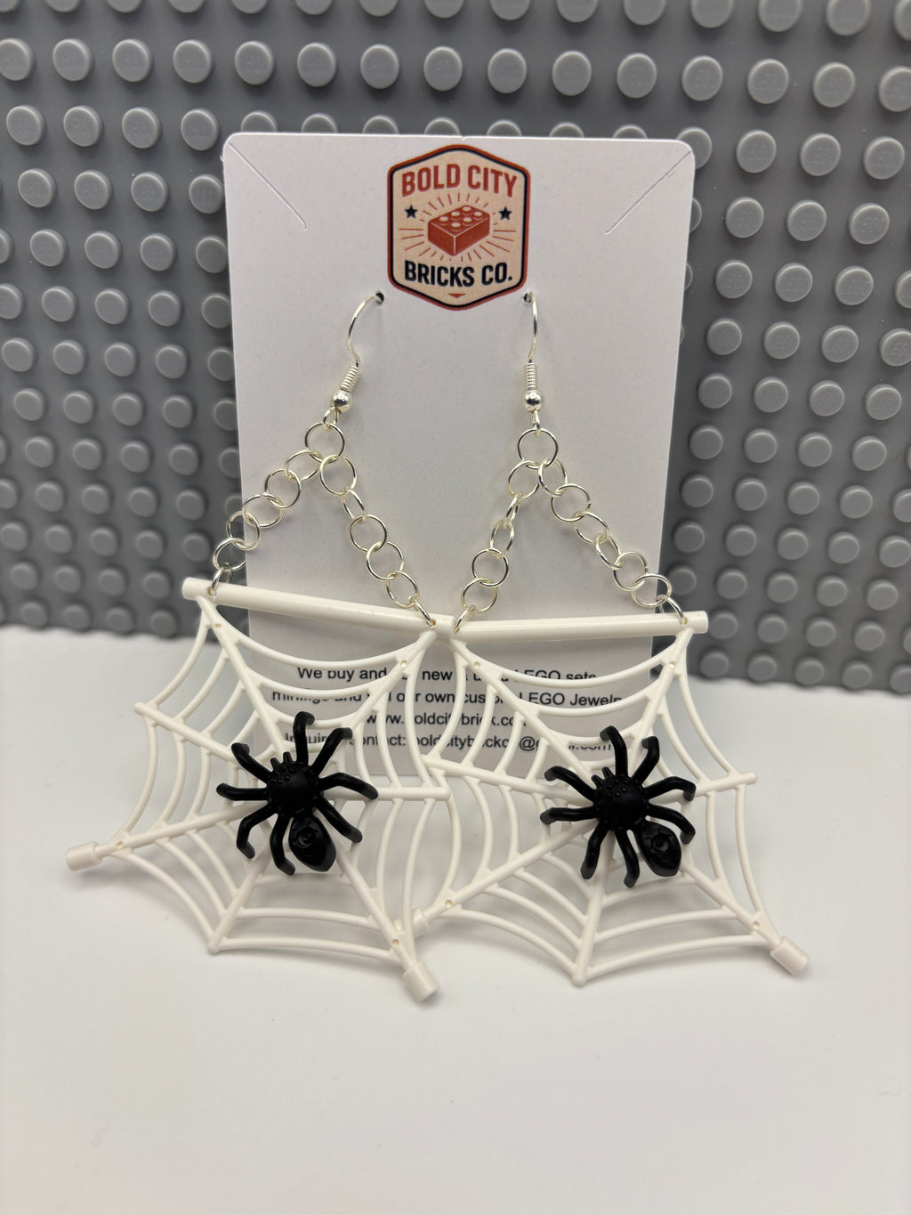 Spider on Spider Web Dangle Earrings