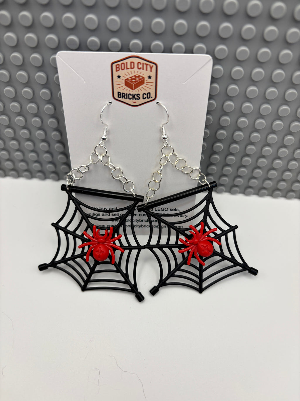 Spider on Spider Web Dangle Earrings